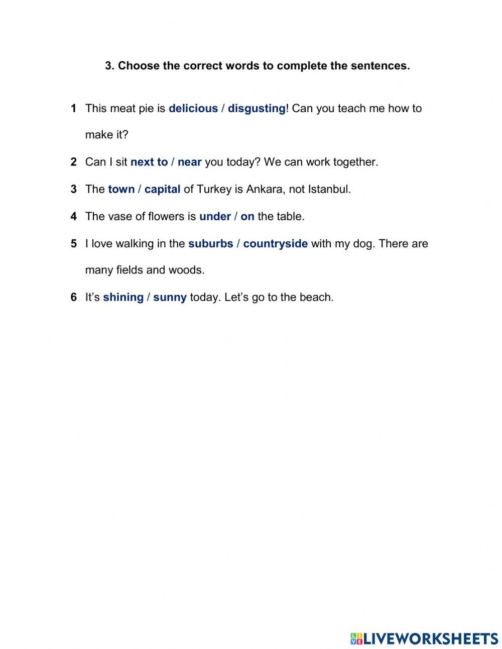 Comulative vocabulary and grammar test