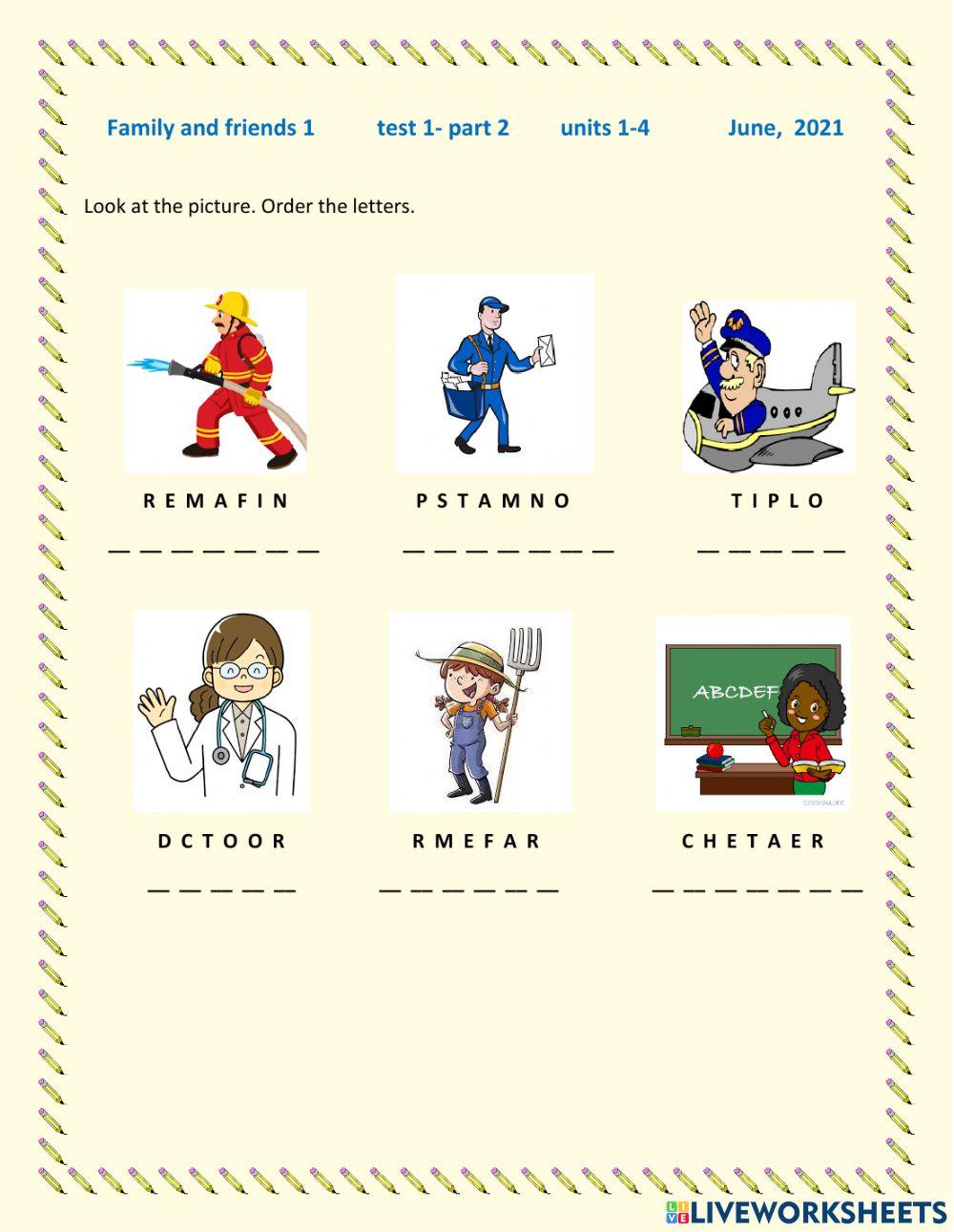 Family and friends 1 unit 1 to 4 part 2