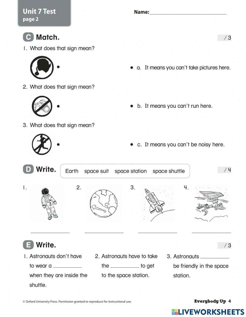 Everybody Up 4 Unit 7 Review