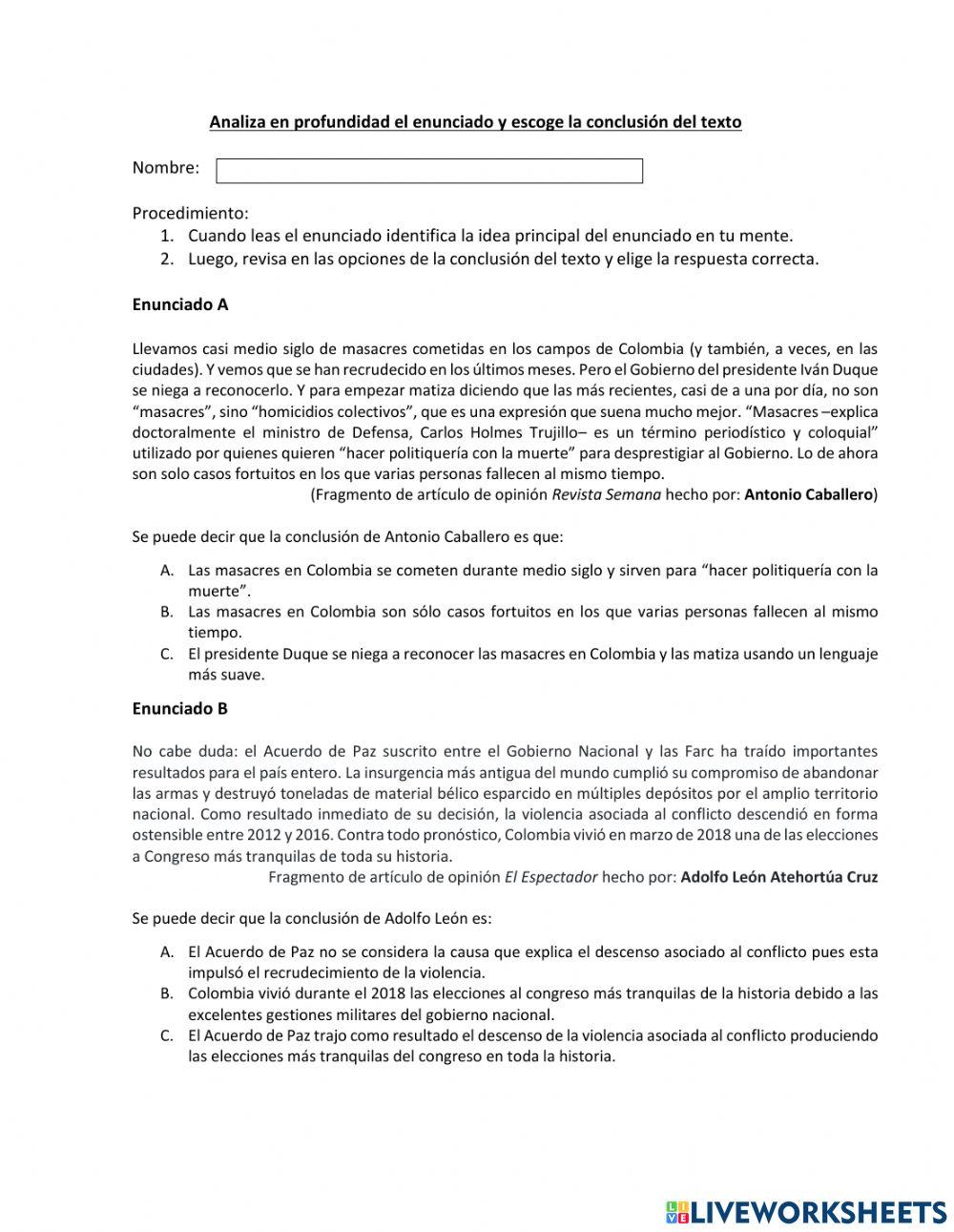 Selección de la Idea Principal