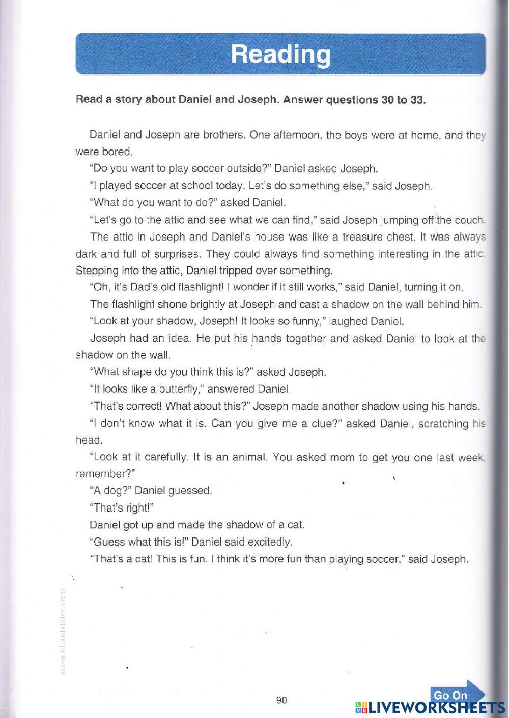 TOEFL Primary - Reading Test 3(continuation)