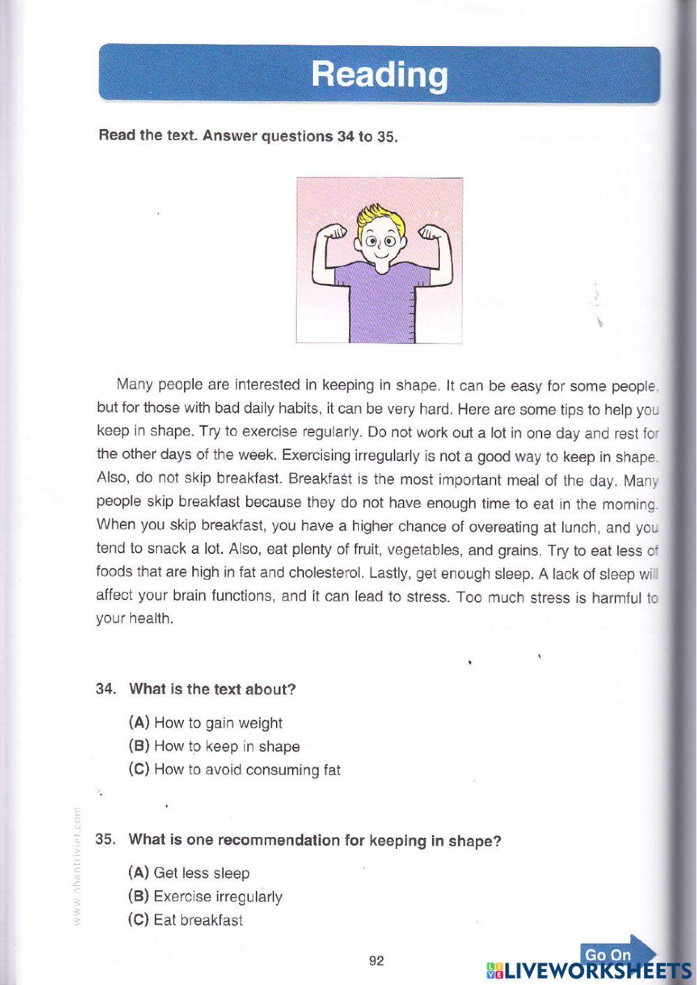 TOEFL Primary - Reading Test 3(continuation)