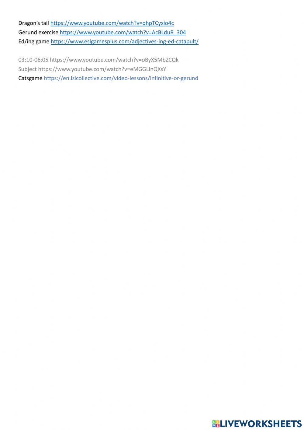 Gerund and adj ending with ing