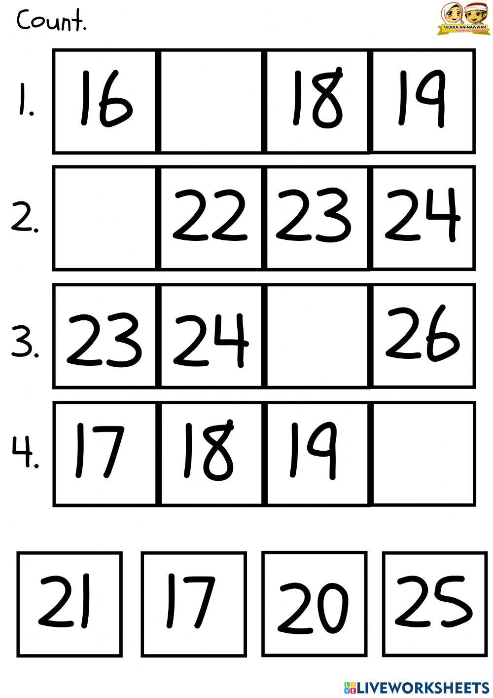 Count Math activity Live Worksheets