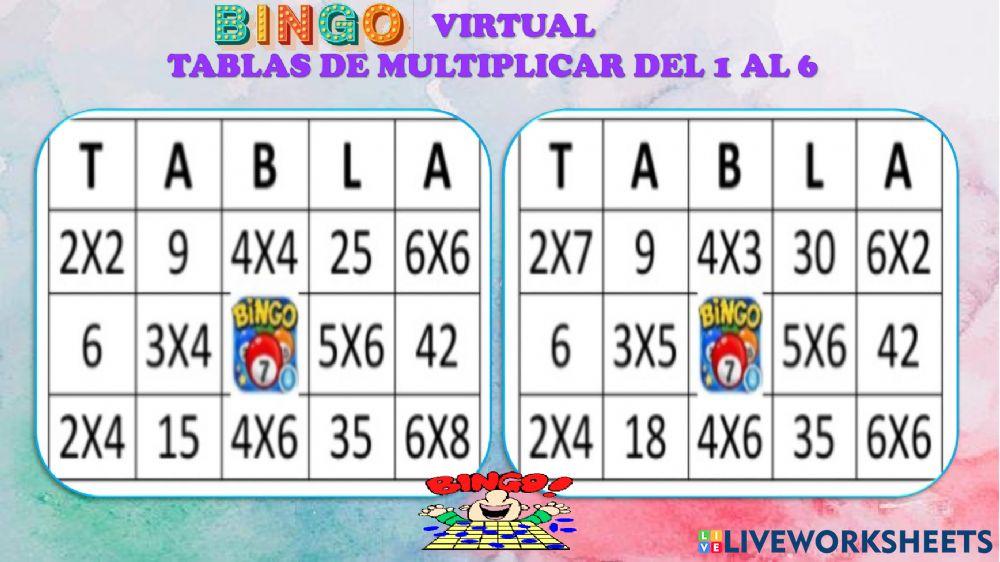 Bingo virtual-cartón a Bingo virtual-cartón a