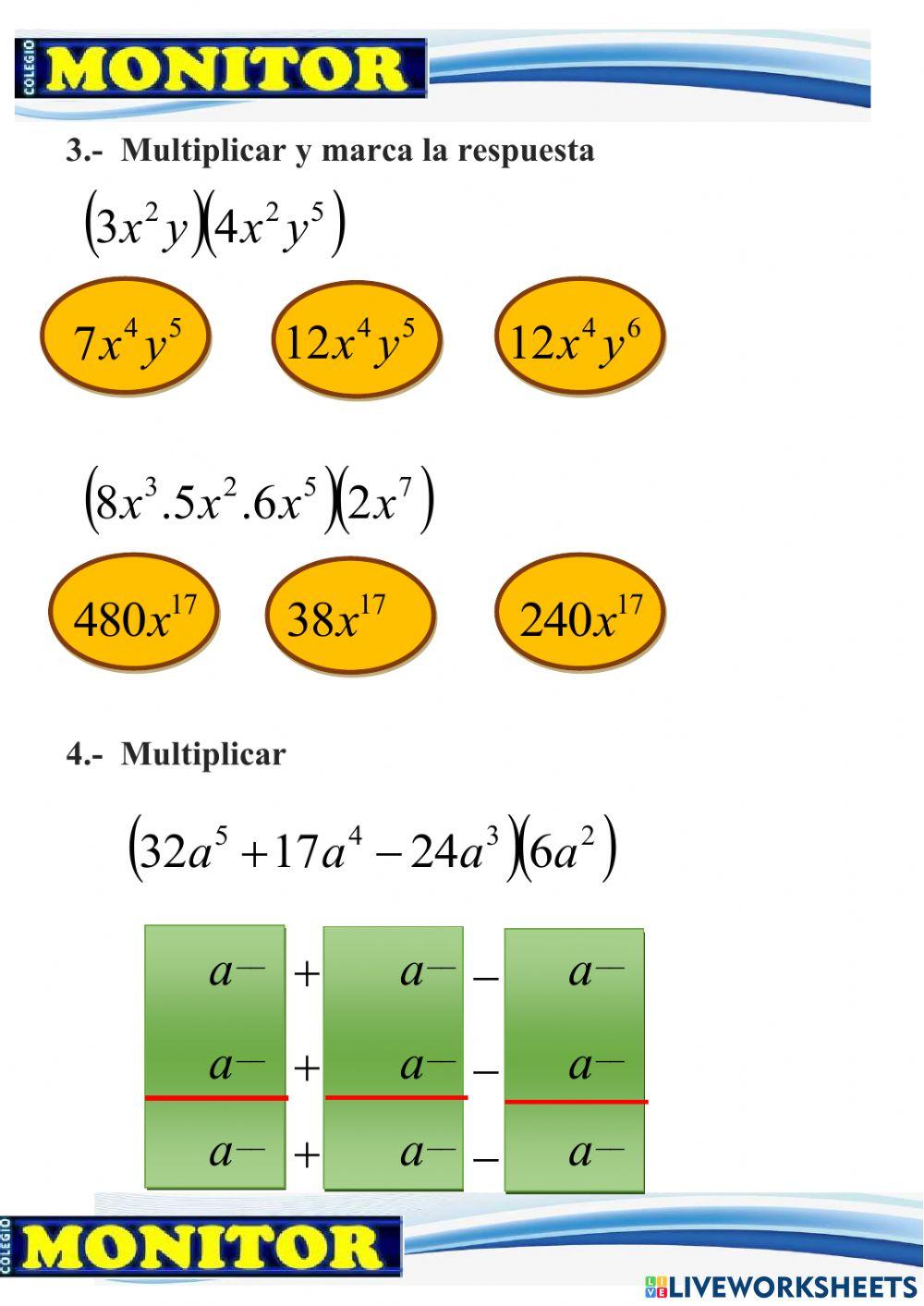 Expresiones algebraicas