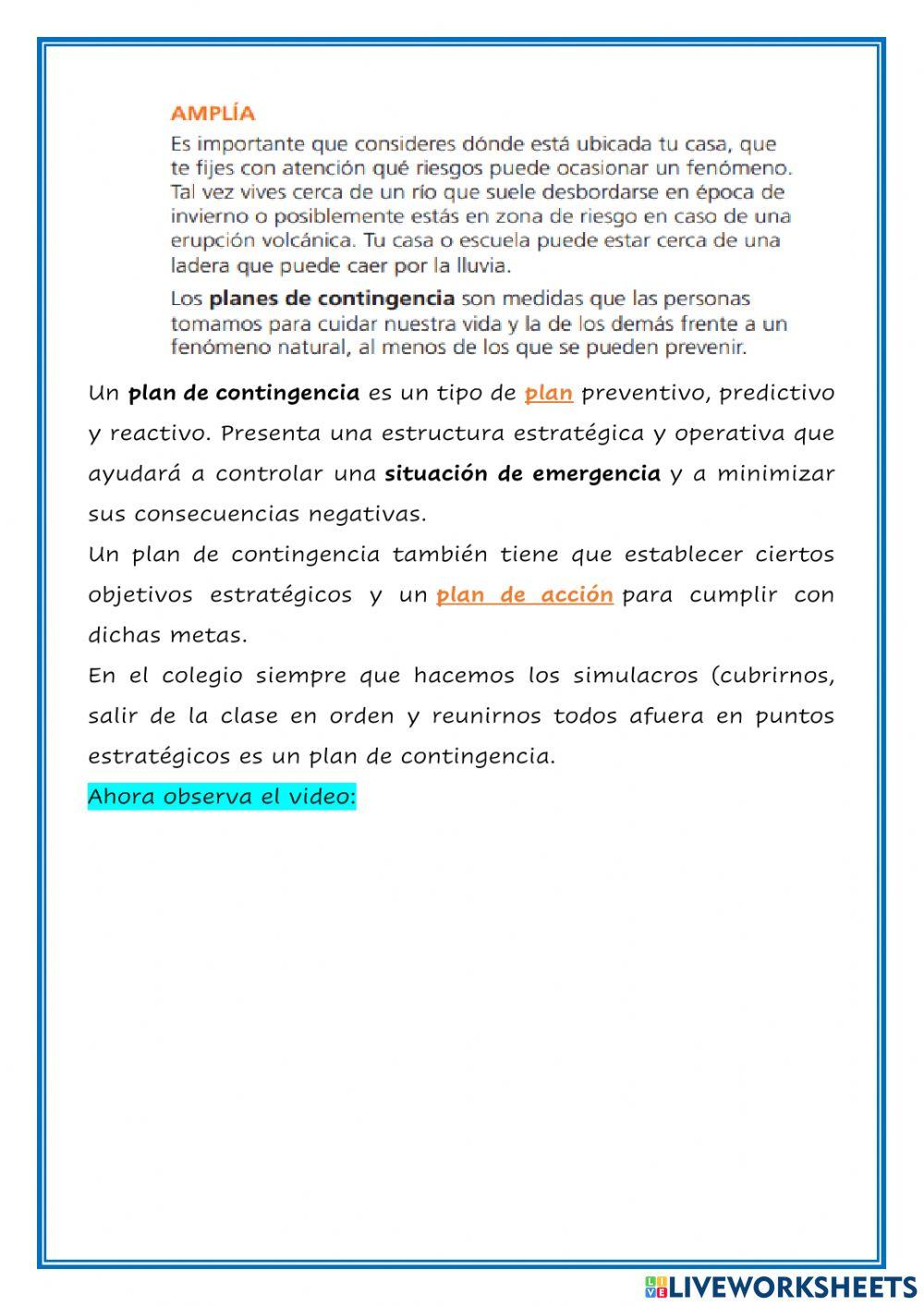 Plan de contingencia