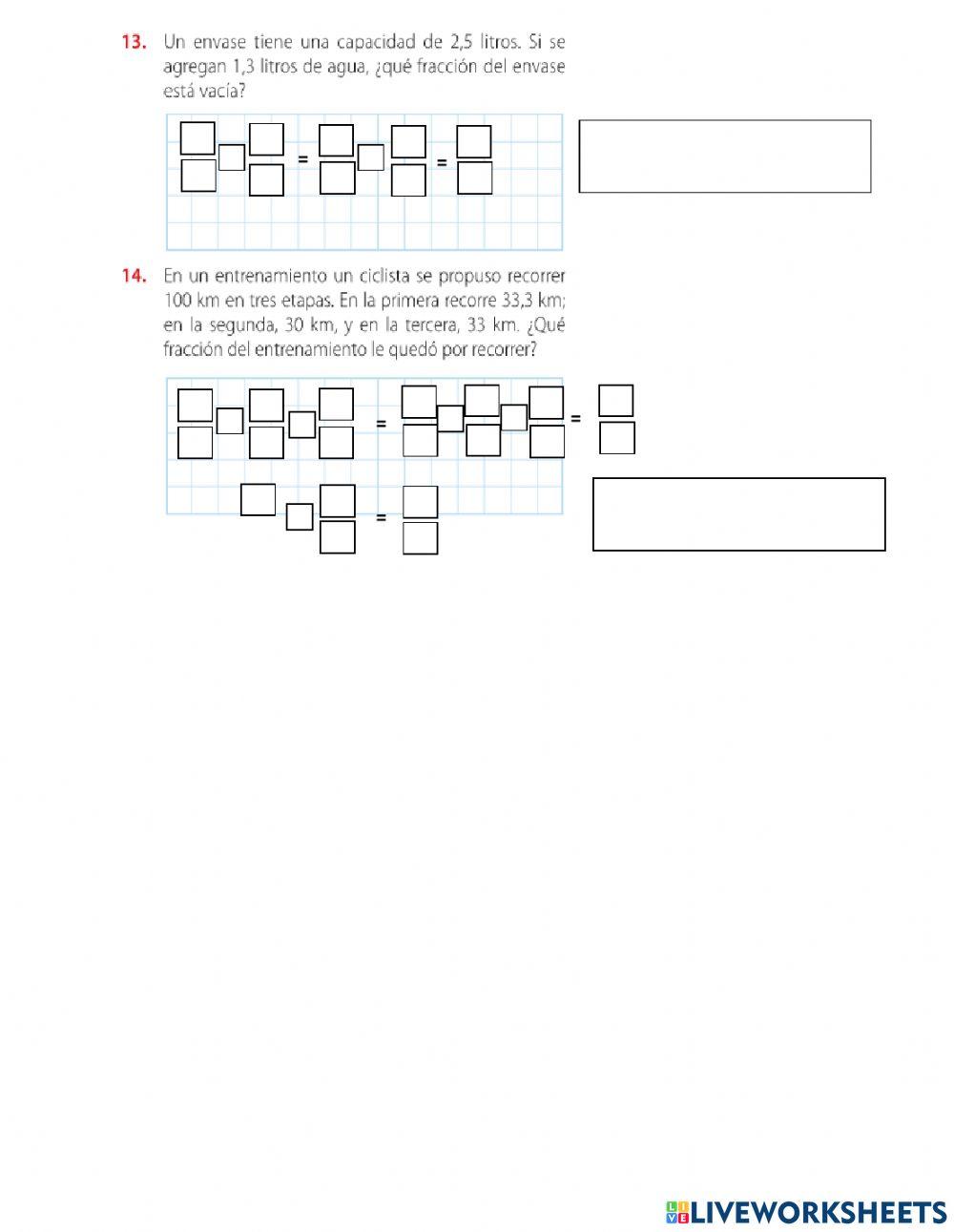 Fracciones y decimales