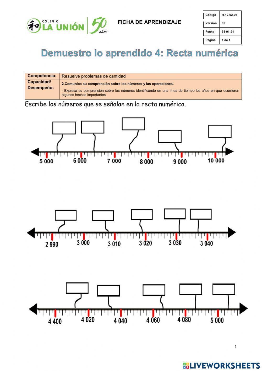 Demuestro lo aprendido 4-recta numérica