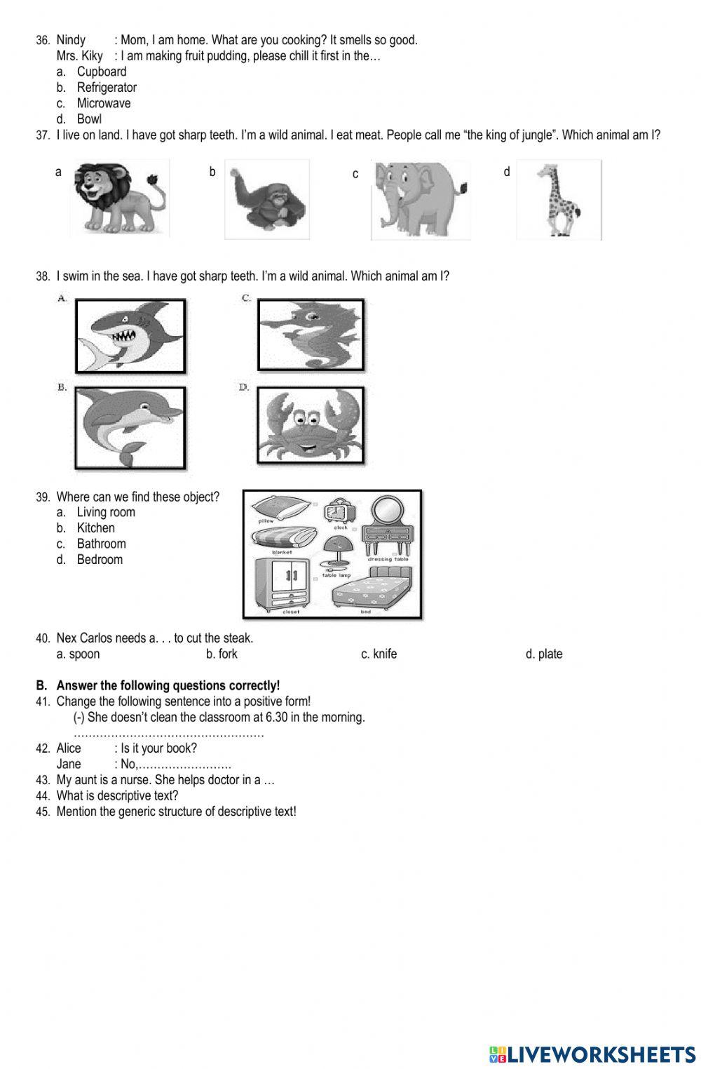PAT bahasa inggris kelas 7