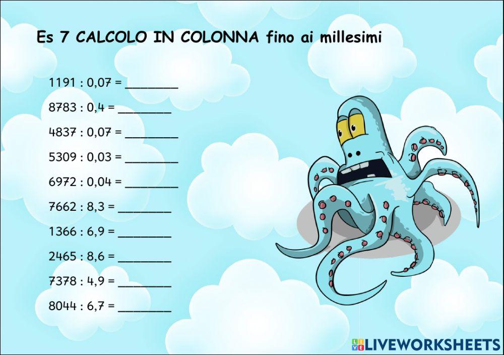Calcolo in colonna 10