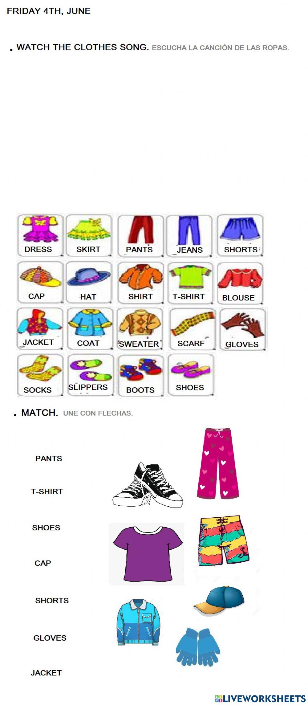 Clothes 4th grade