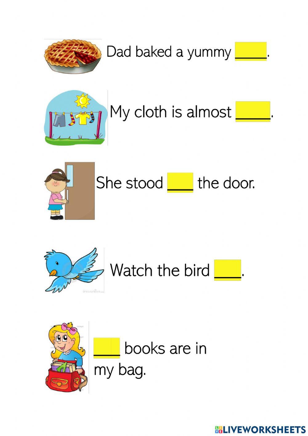 Spelling words with y, ie and igh