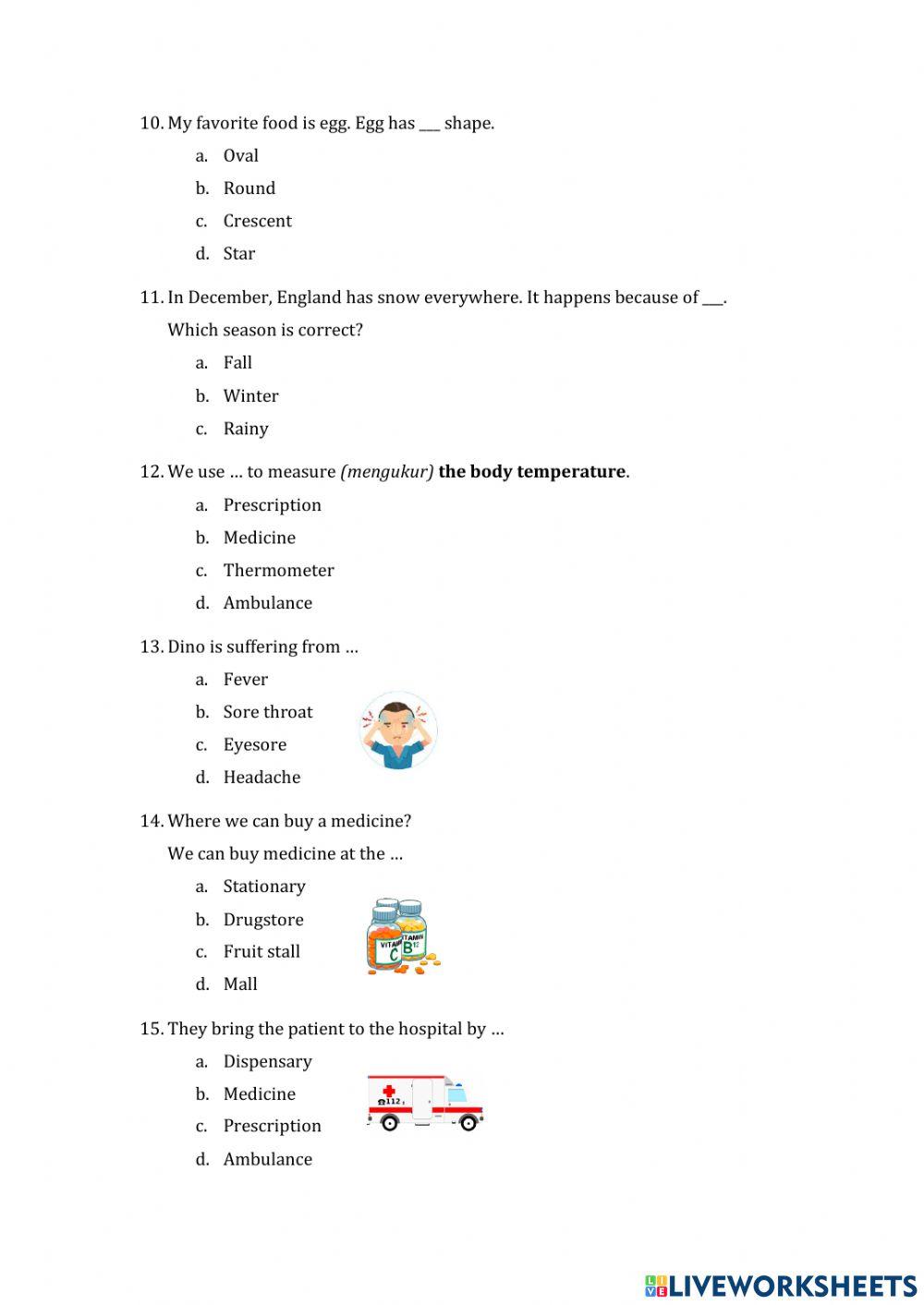 Latihan PAS Bahasa Inggris K5 Semester Genap