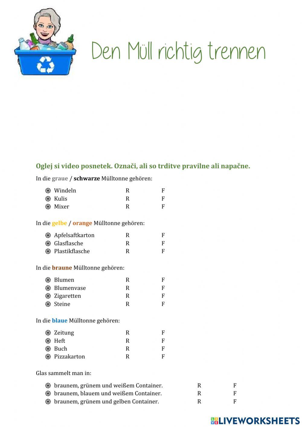 Den Müll trennen 1
