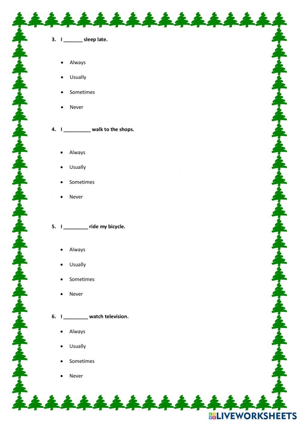 Adverbs of frequency
