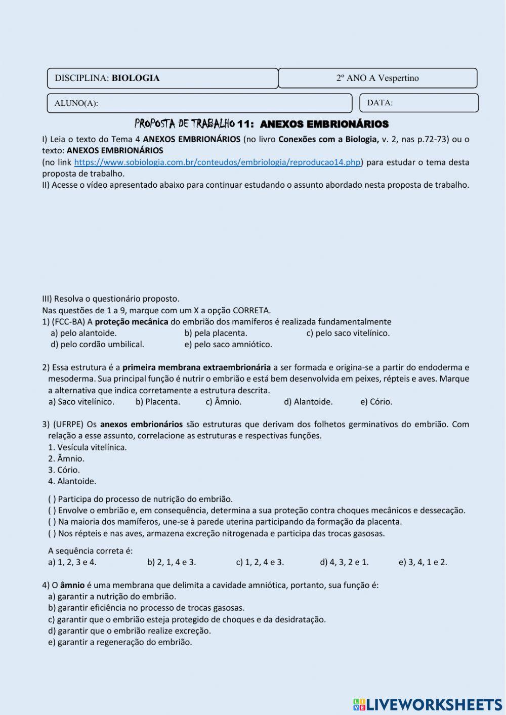 Anexos embrionários