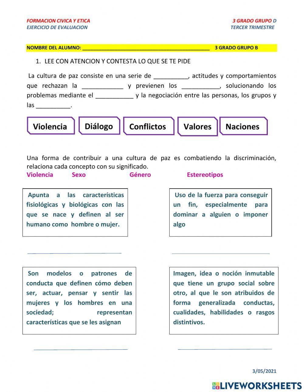 Ejercicio del tercer bimestre