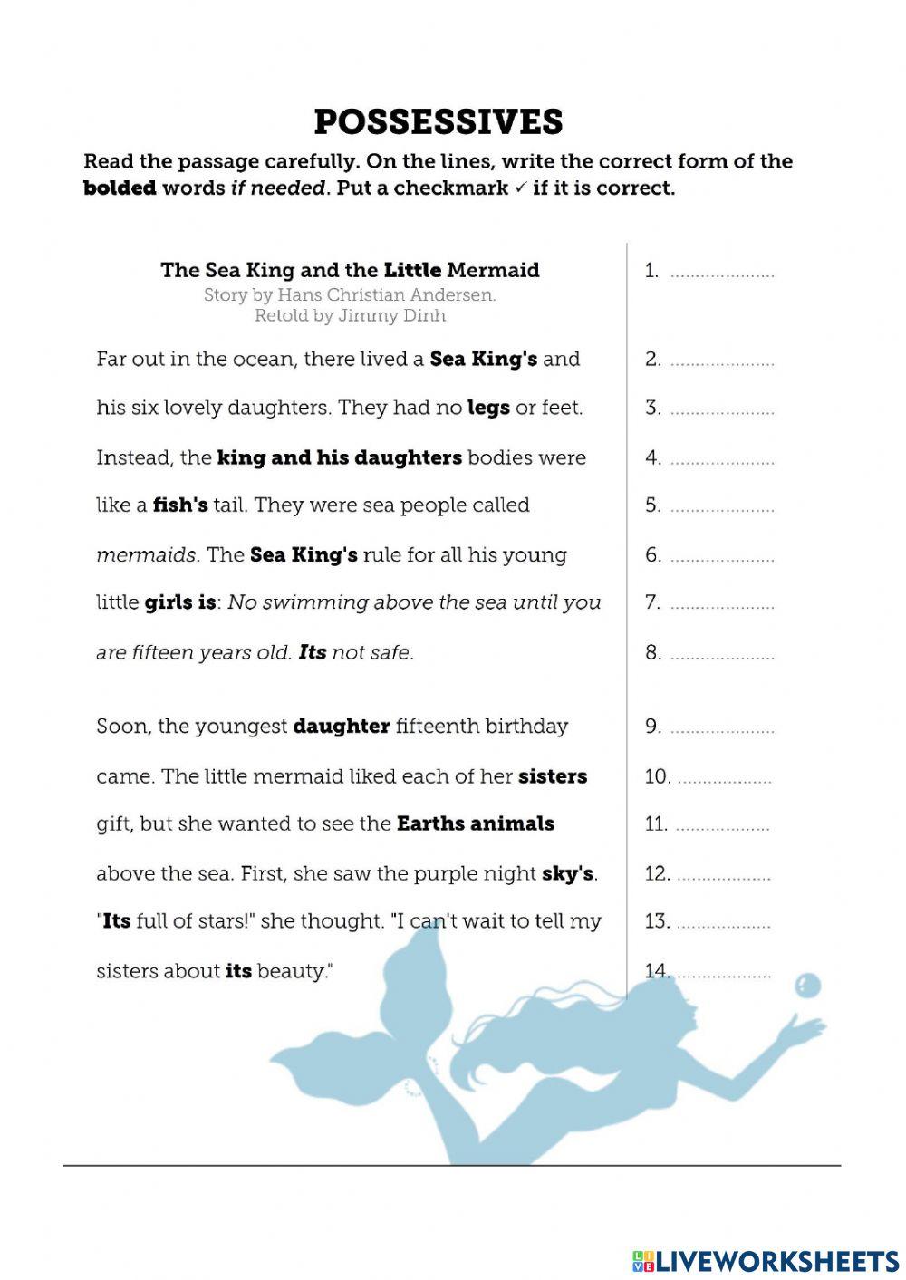 3061847 | The Little Mermaid: Reading Comprehension