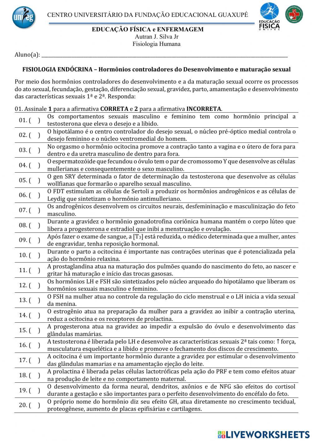 Fisiologia Endócrina: Hormônios Sexuais