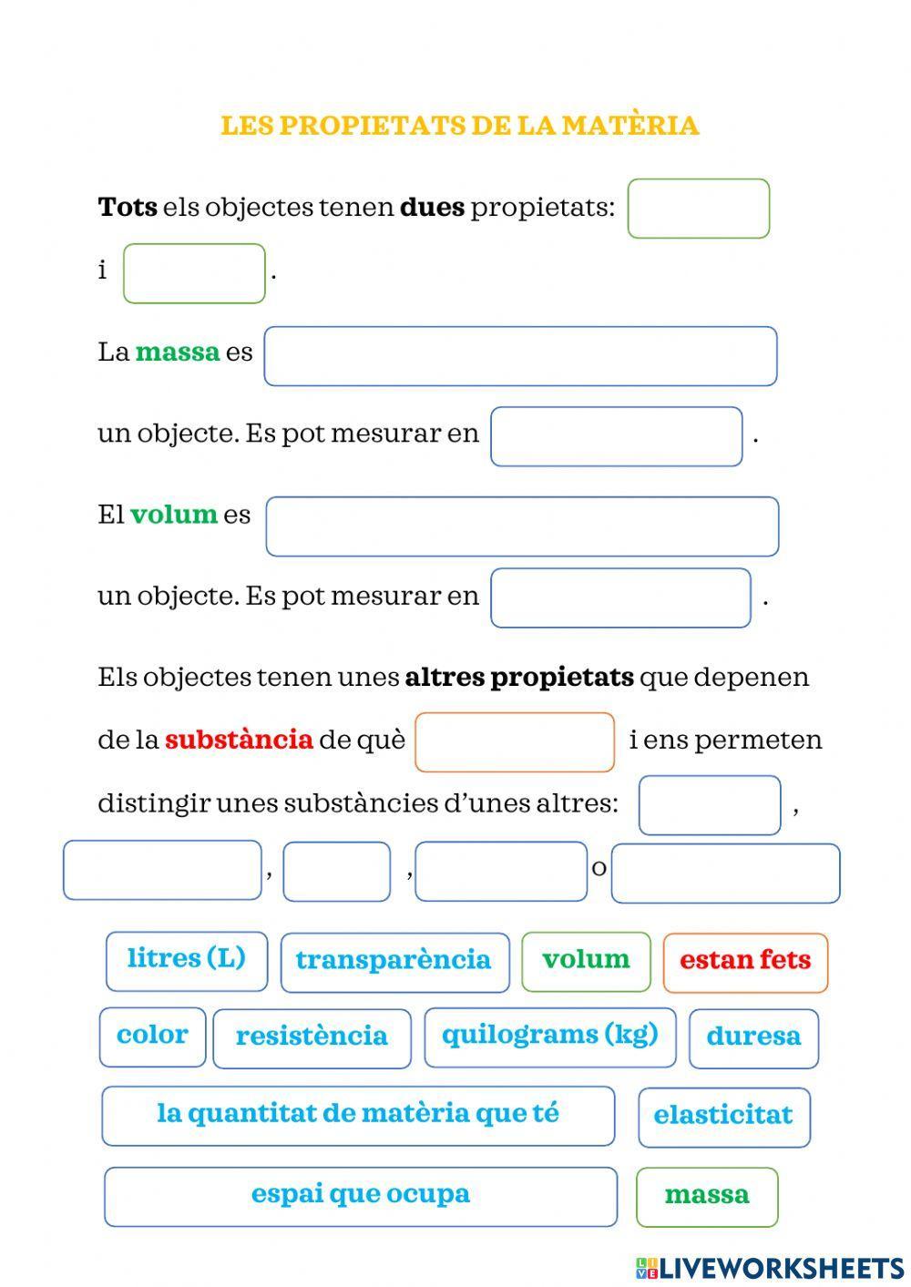 Naturals - la matèria