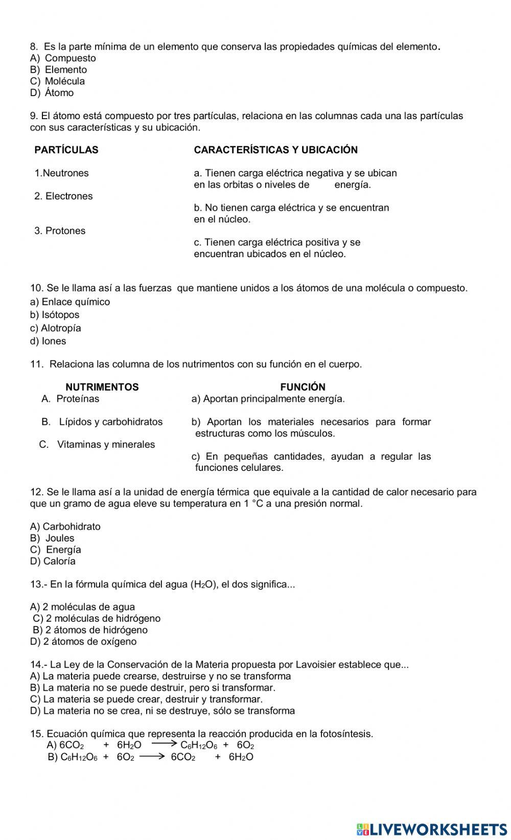 Repaso general de ciencias III