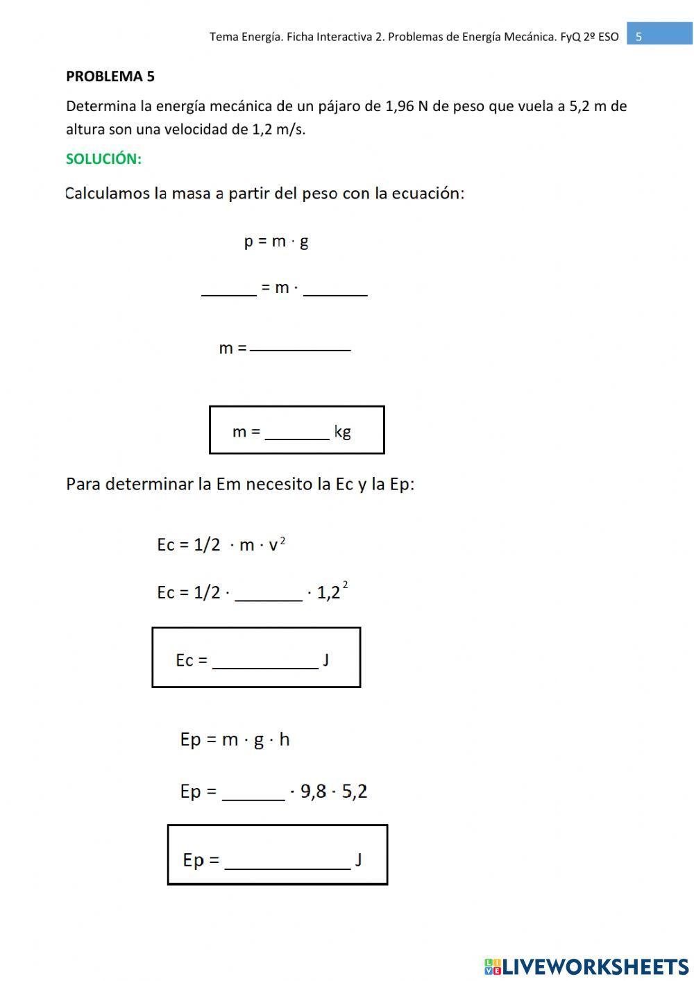 Fyq2eso-tema ENERGÍA: problemas Em