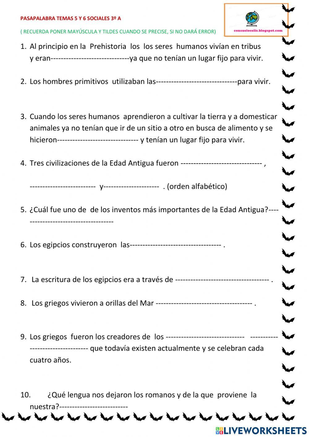 Las etapas de la historia