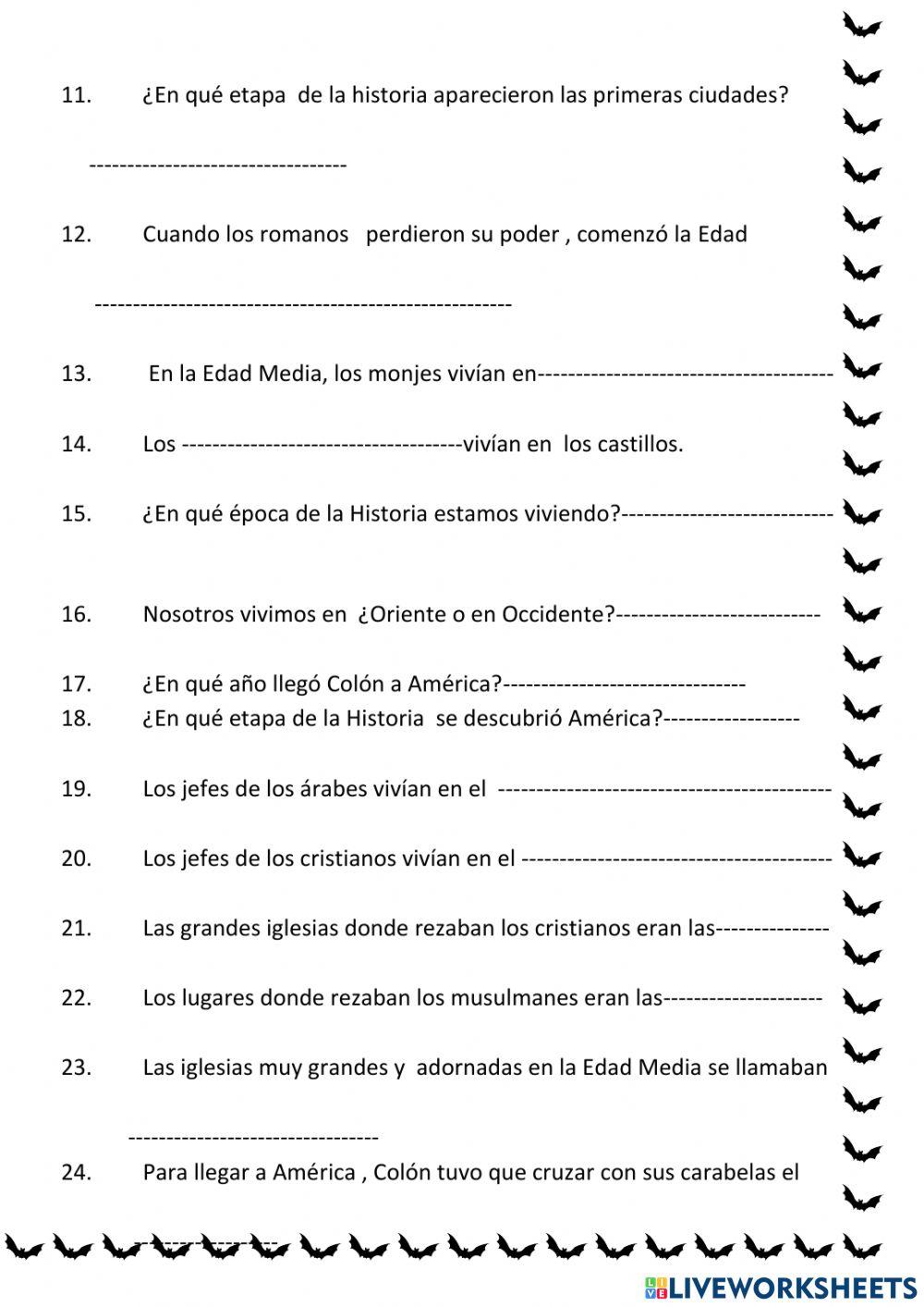 Las etapas de la historia