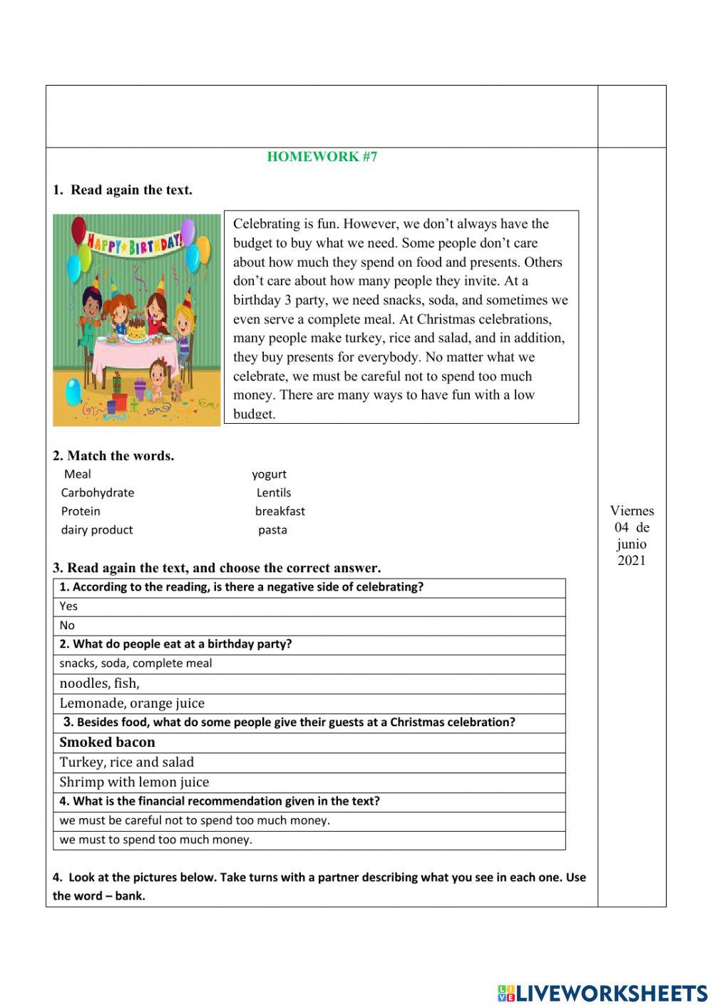 Healty and unhealthy food