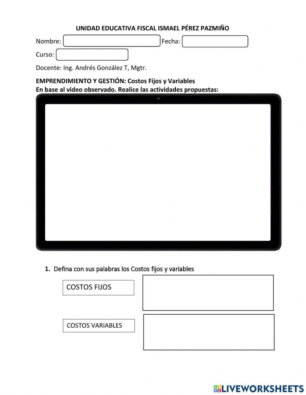 Costos fijos vs Costos variables