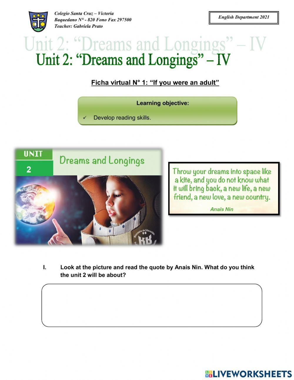 Ficha 1: If you were and adult