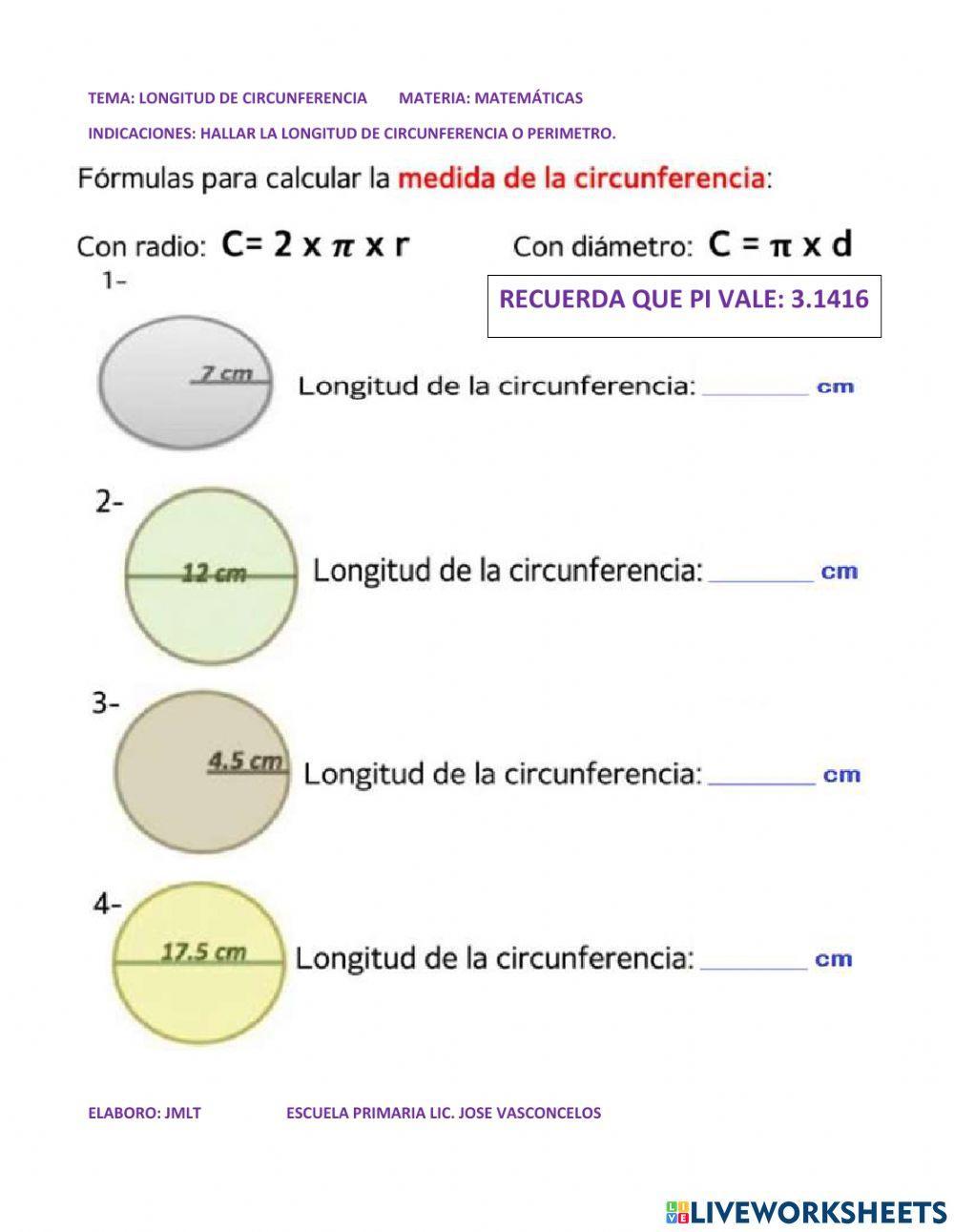 Longitud de circunferencia