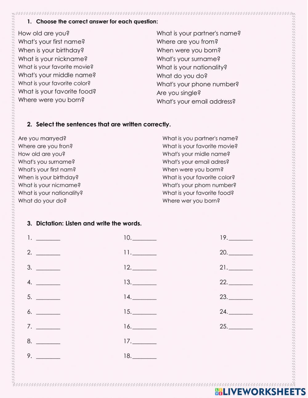 L1.U1. Asking and Giving Information