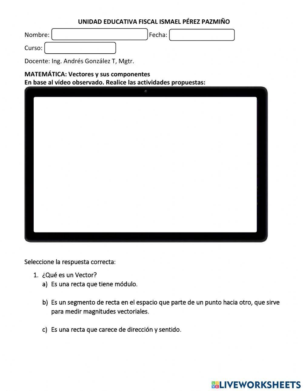 Vectores y sus componentes