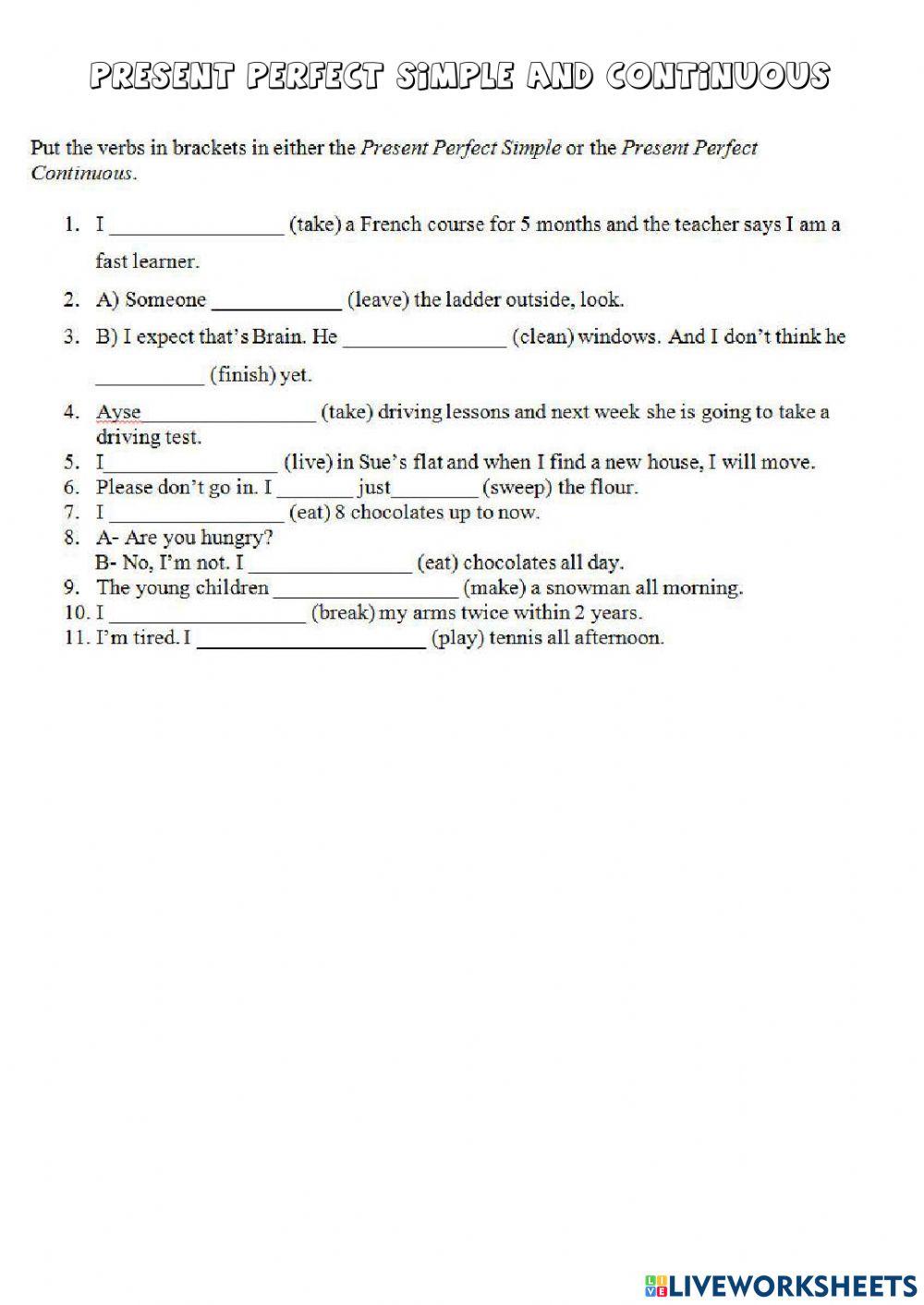 Present Tenses Revision