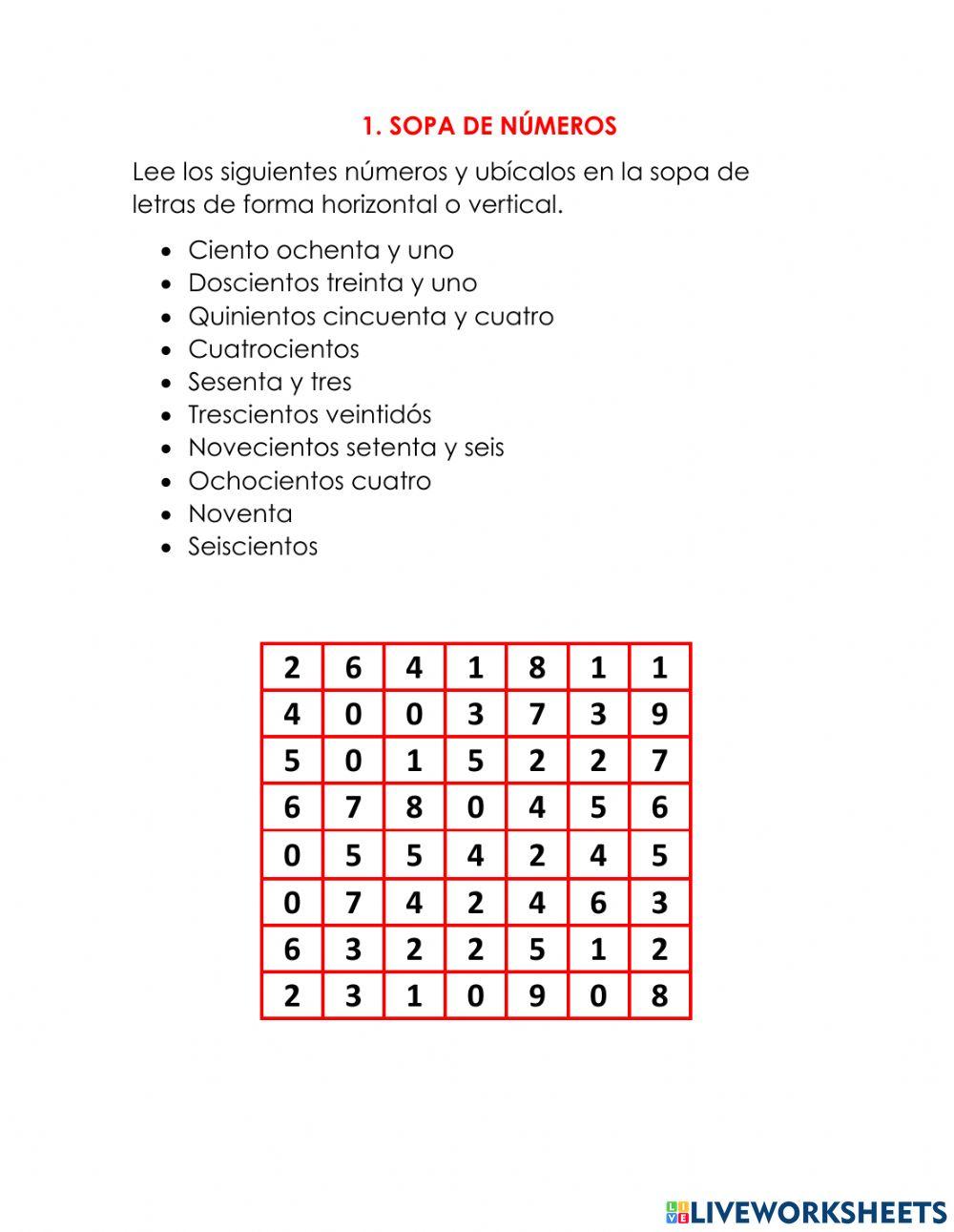 Números de tres cifras