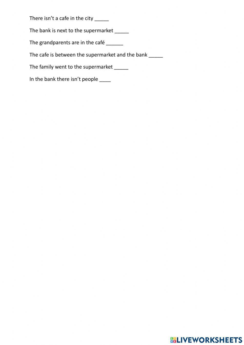 Revision places in the town and -went-