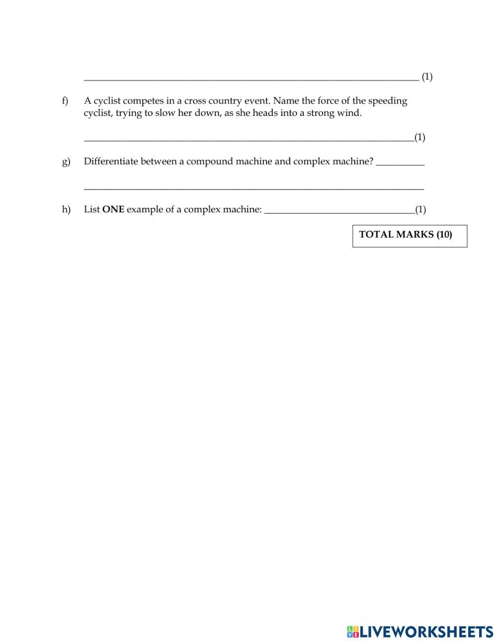 Simple machine interactive worksheet live worksheets