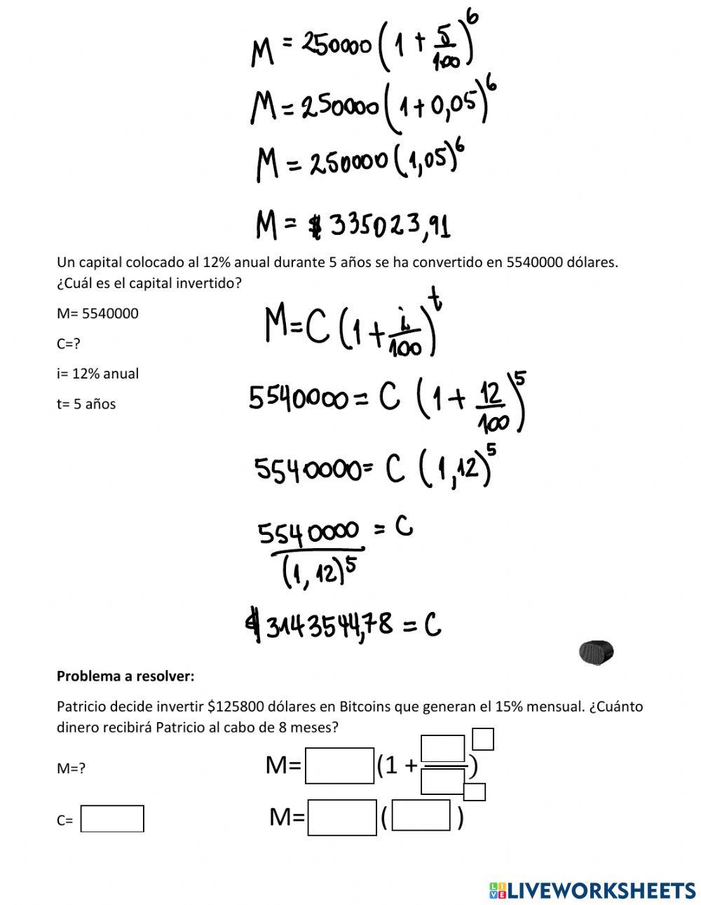 Progresiones Geométricas aplicadas al Interés Compuesto