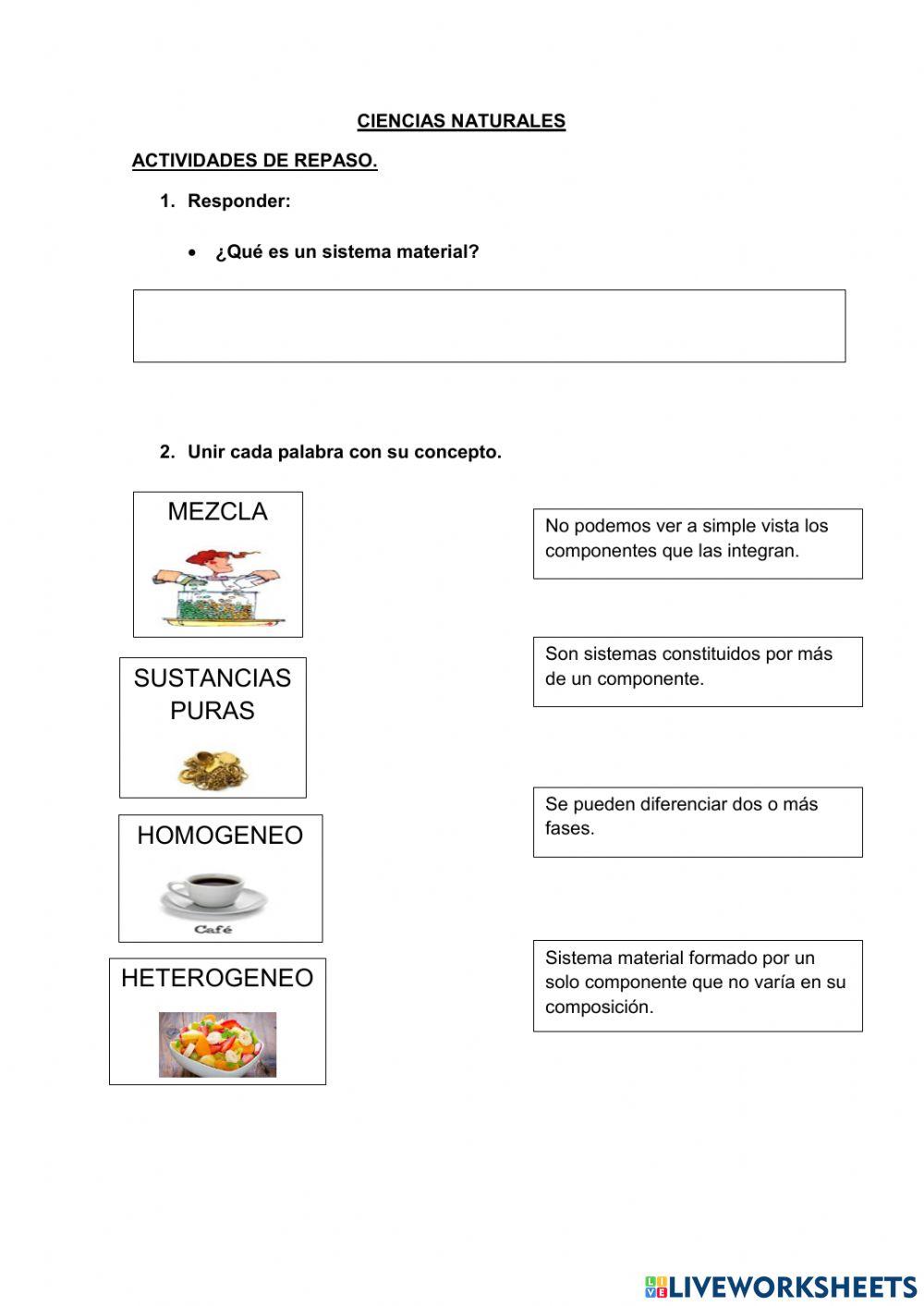 Sistema materiales: repaso