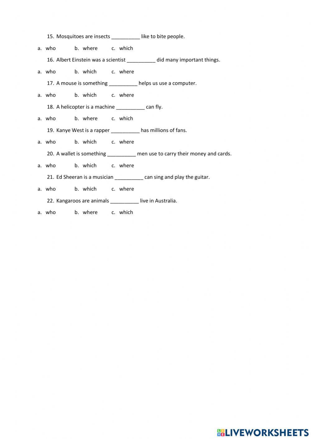 Defining relative clauses