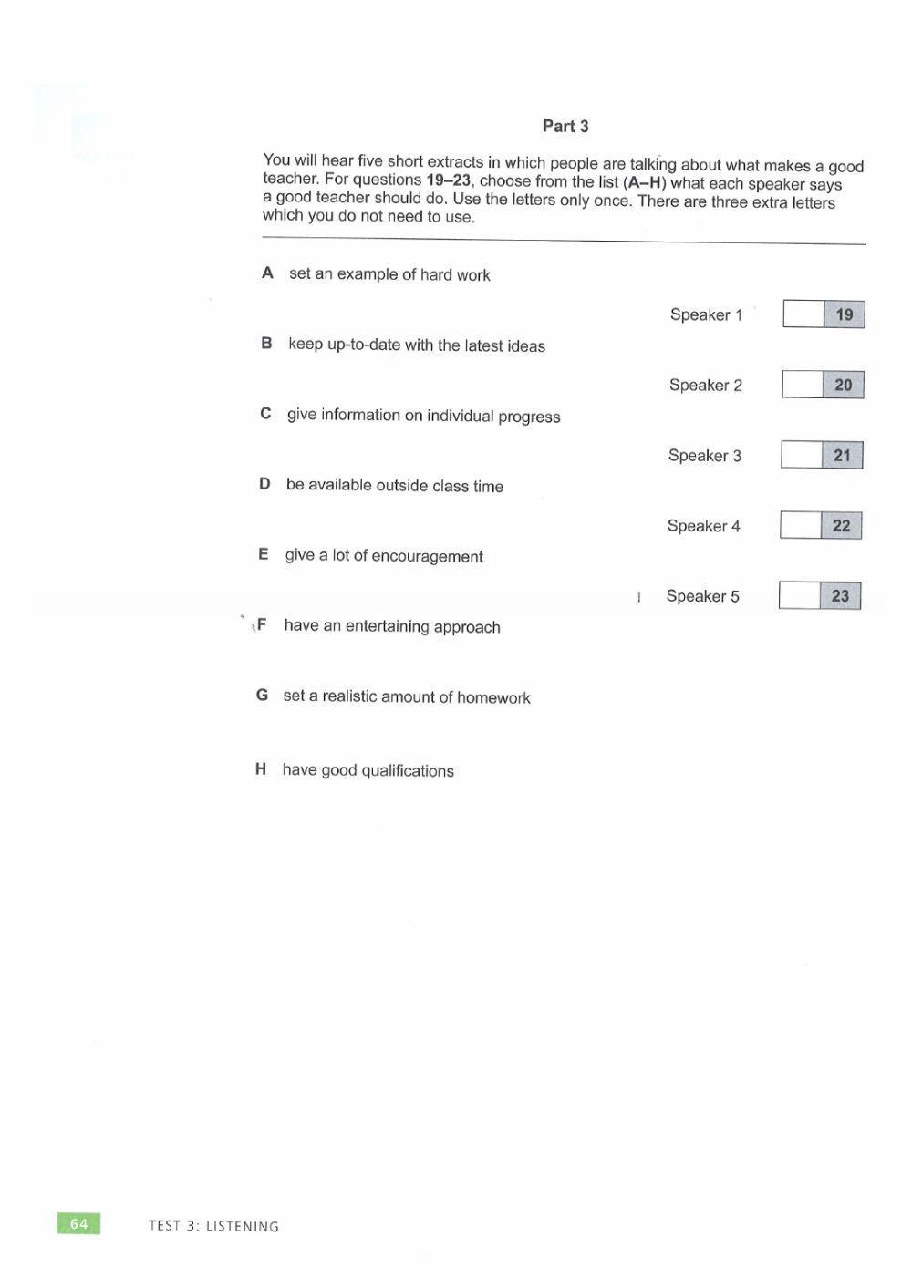 listening mock test first