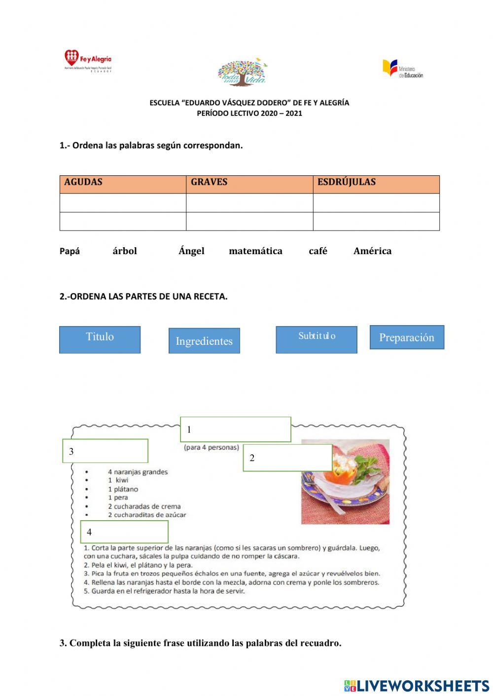 Cuestionario de lengua
