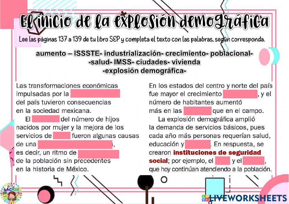 El inicio de la explosión demográfica