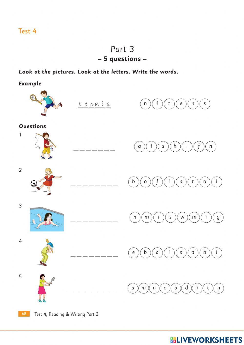 Practice Test Plus Starters (2nd): Test 4 - Reading and Writing