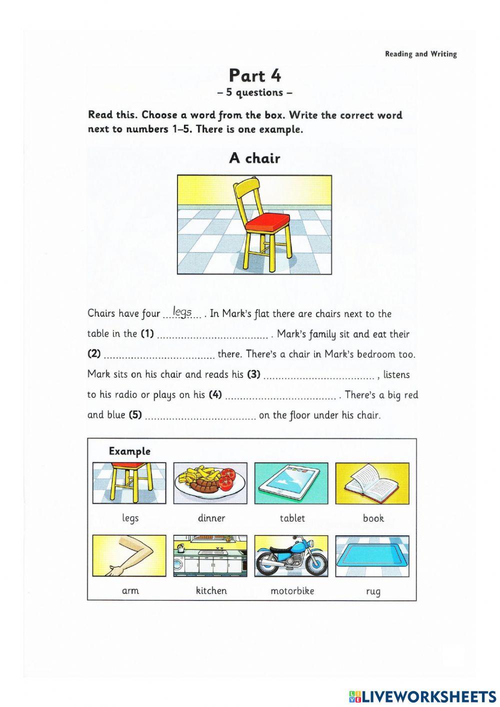 Starters 1 Test 1: Reading and Writing