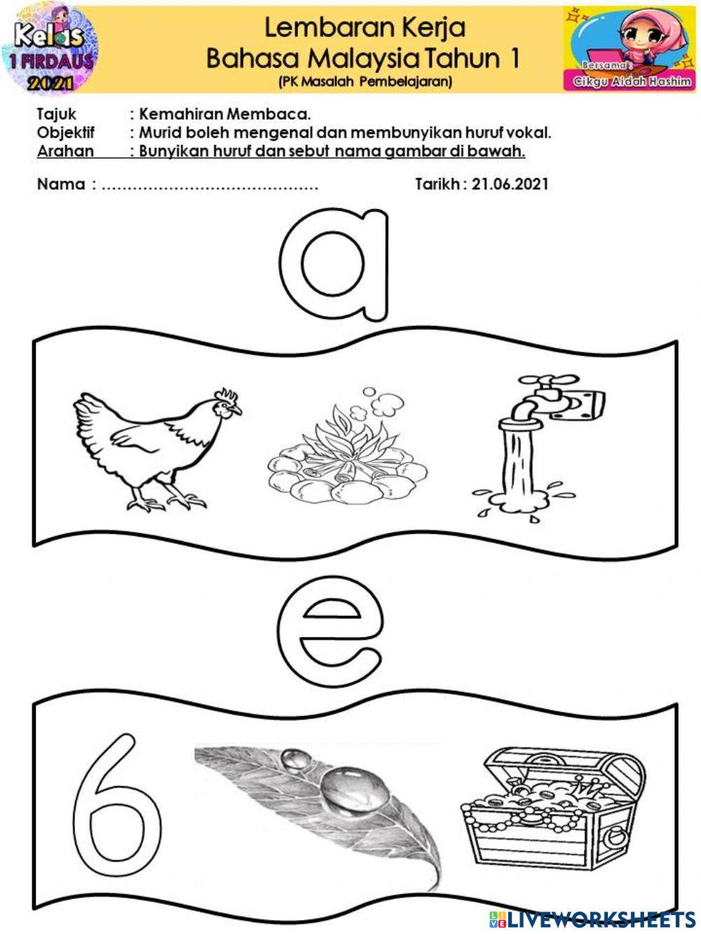 Mengenal huruf vokal