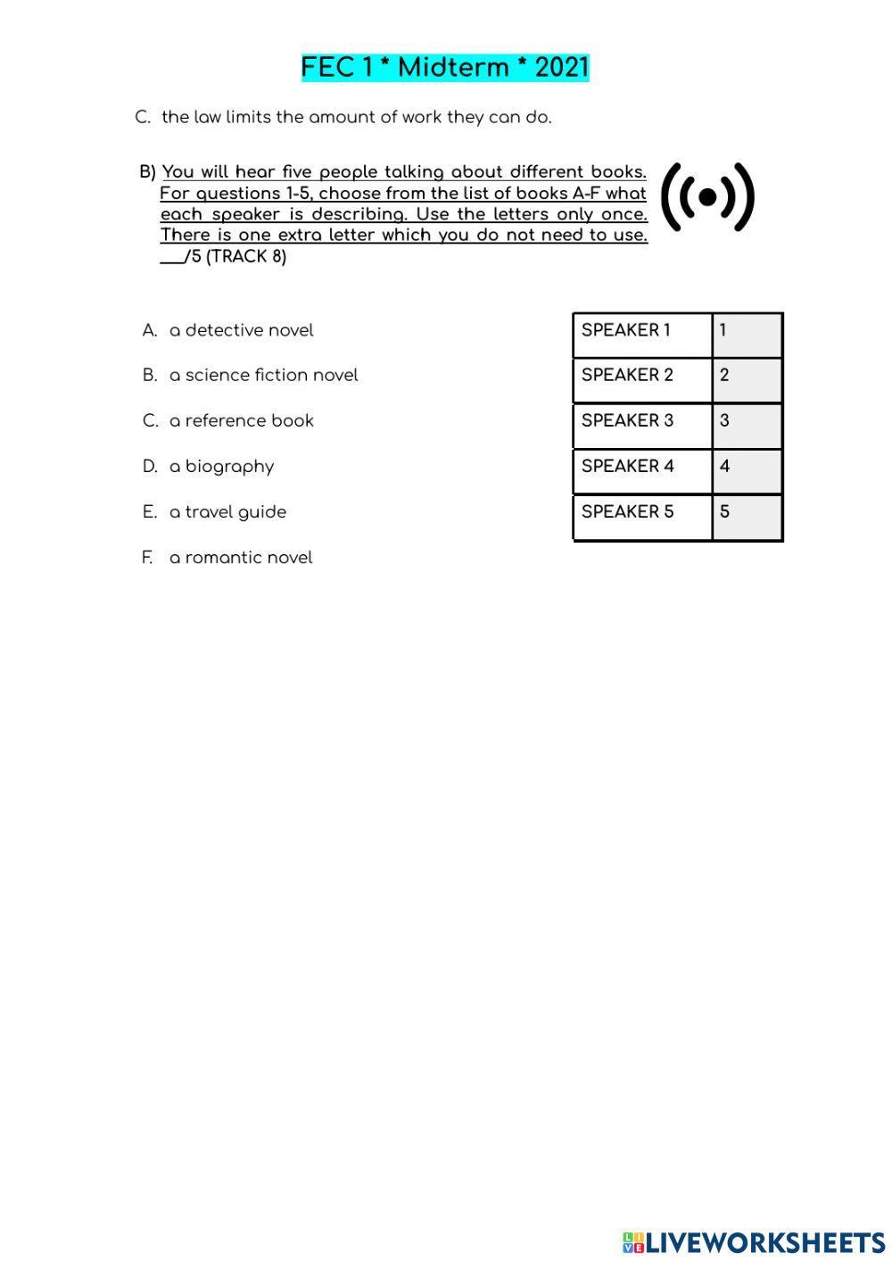 Fce 1 listening mid term