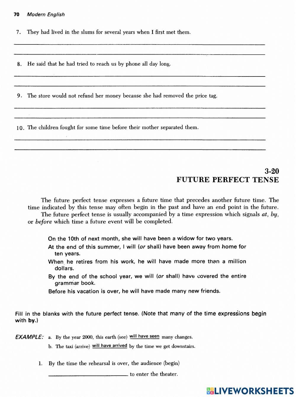 Verbs 3 (Perfect Tenses)